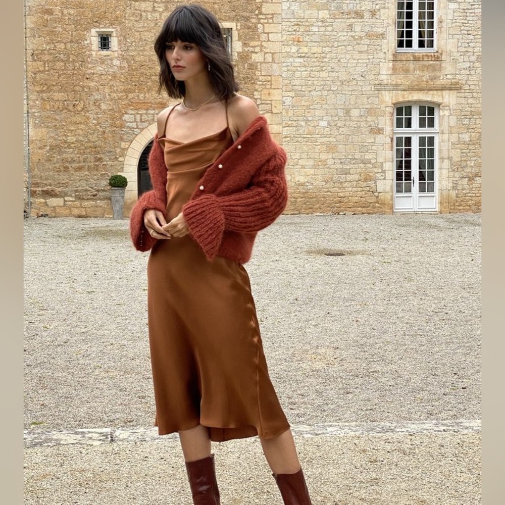 EXCESS ONLY | Sustainable Handmade Mohair Angora Bell Sleeve Cropped Cardigan - Picture 7 of 9